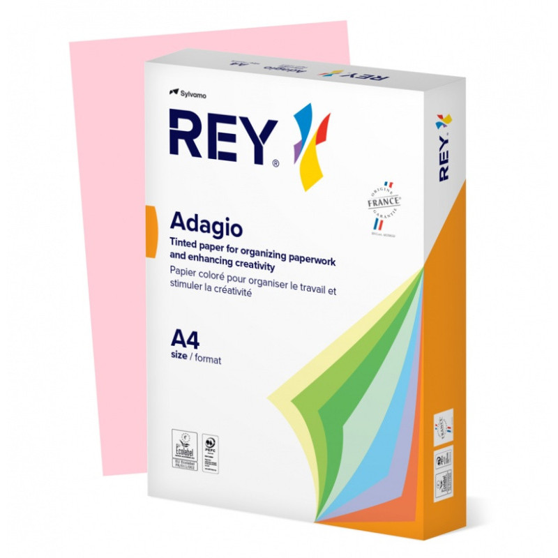 Papier ksero REY ADAGIO, A4, 160gsm, 89 różowy pastel *RYADA160X475 R100, 250 ark.