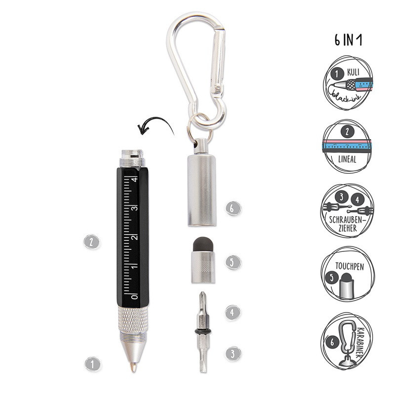 Wszystko do szkoły TRENDHAUS SCH, długopis-brelok zestaw narzędziowy, mix kolorów