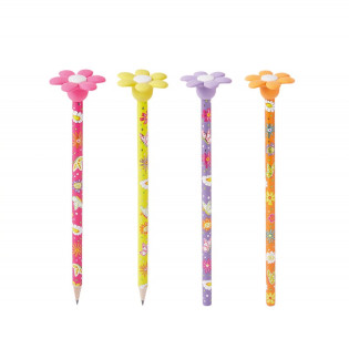 Ołówek z gumką kwiatek TRENDHAUS GFH, mix kolorów