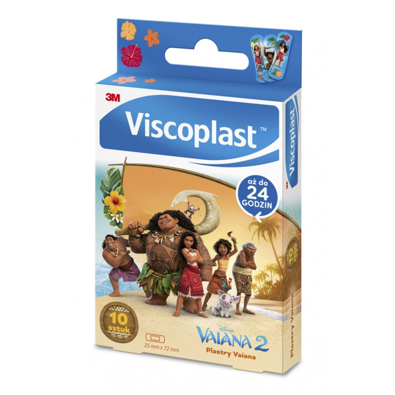 Plastry dziecięce VISCOPLAST-3M, Vaiana, 72x25 mm, 10 szt., pudełko