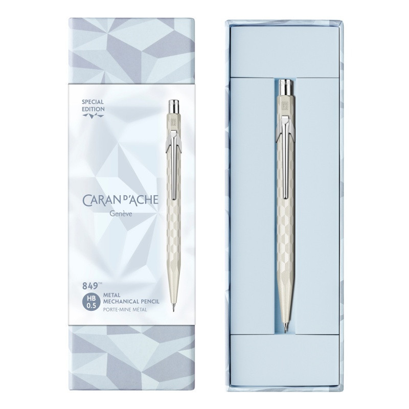 Ołówek mechaniczny CARAN D'ACHE 844 XMAS25 Alpine Frost, 0,5mm, w pudełku, biały