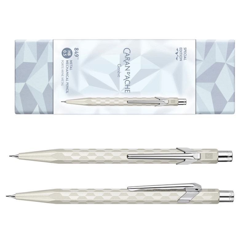 Ołówek mechaniczny CARAN D'ACHE 844 XMAS25 Alpine Frost, 0,5mm, w pudełku, biały