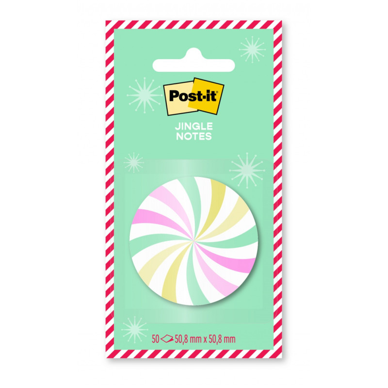 Karteczki samoprzylepne POST-IT® Notes Jingle (EMHOL25-JN-MC), 4 wzory, 50 ark./bloczek, 48 bloczków, mix kolorówblister pack