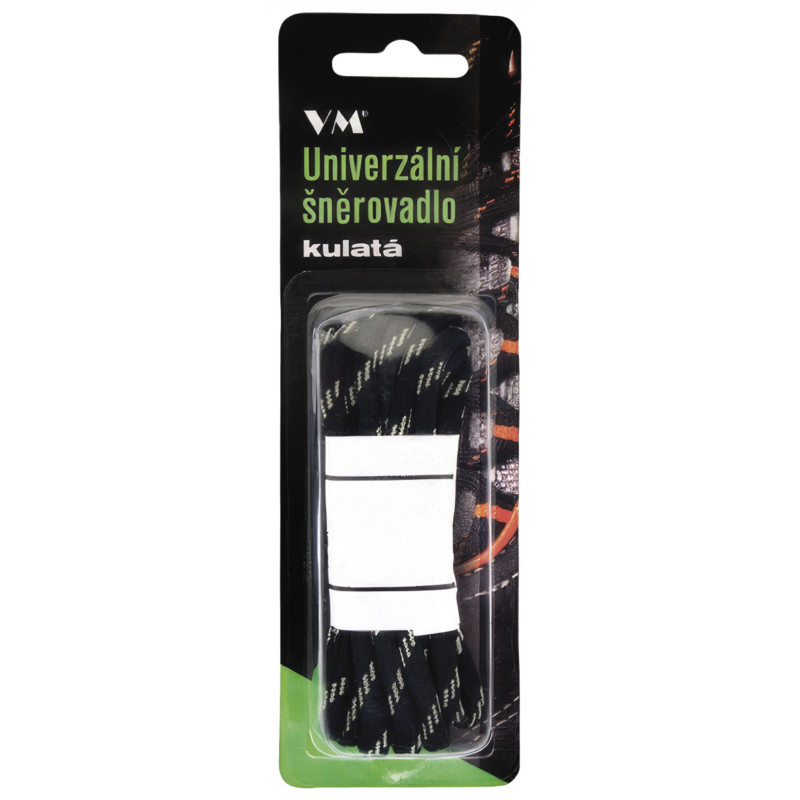 Sznurowadła VM FOOTWEAR, okrągłe, 155 cm, czarno-szare