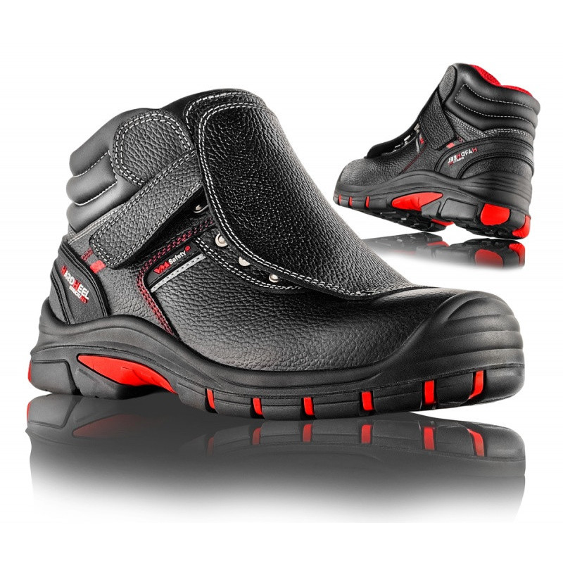 Trzewiki ochronne VM FOOTWEAR Bolton 5080-S3L, rozm. 44, czarno-czerwone