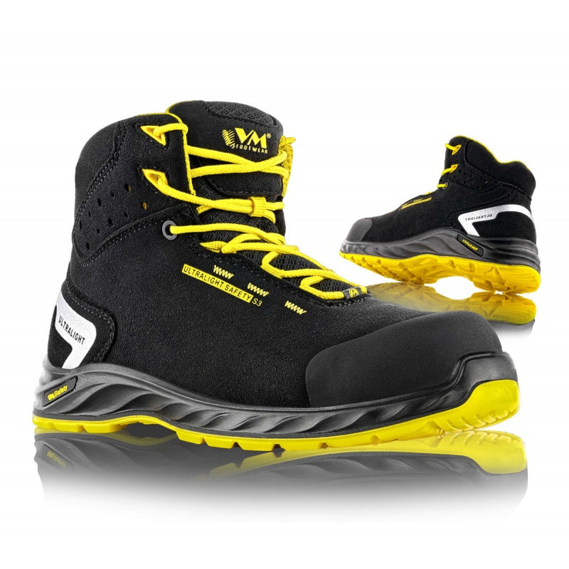 Trzewiki ochronne VM FOOTWEAR Wisconsin 2290-S3L ESD, rozm. 36, czarno-żółte