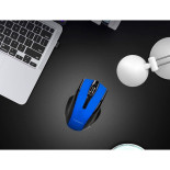 Myszka bezprzewodowa Q-CONNECT, 4-przyciskowa, oburęczna, 2xAAA, niebieska