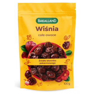 Wiśnia suszona BAKALLAND, całe owoce, 100g