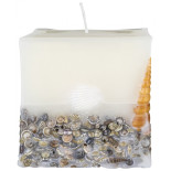 Świeca kwadrat DONAU HOME Brezza, 90x90mm, morska bryza, biały