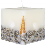 Świeca kwadrat DONAU HOME Brezza, 90x90mm, morska bryza, biały