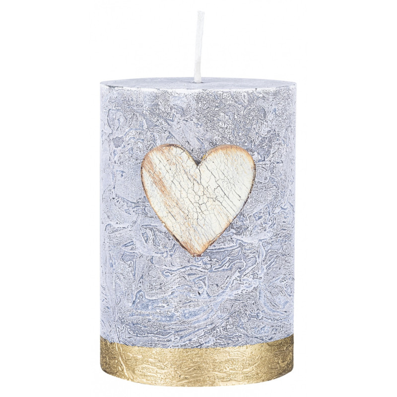 Świeca słupek DONAU HOME Golden Heart, 70x100mm, grafitowy