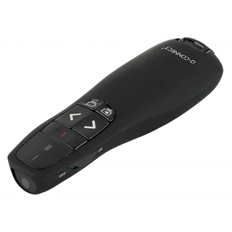 Prezenter ze wskaźnikiem laserowym Q-CONNECT, 5‑przyciskowy, czarny