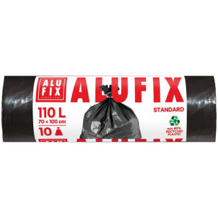 Worki na śmieci ALUFIX, LDPE, 110l, 10 szt., czarne