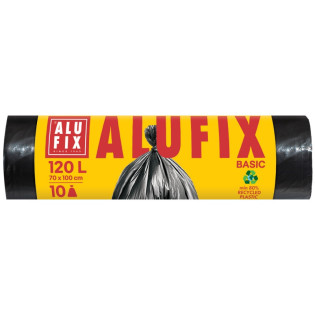 Worki na śmieci ALUFIX Economy, HDPE, 120l, 10 szt., czarne