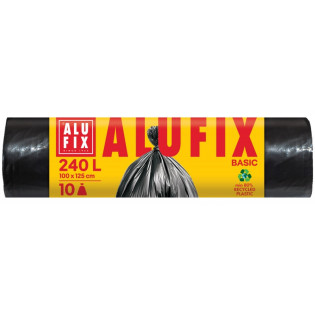 Worki na śmieci ALUFIX Economy, HDPE, 240l, 10 szt., czarna