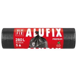 Worki na śmieci ALUFIX Profi, LDPE, 280l, 5 szt., czarne