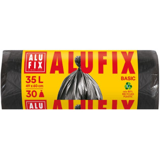 Worki na śmieci ALUFIX Economy, HDPE, 35l, 30 szt., czarna