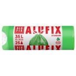 Worki na śmieci ALUFIX, z taśmą, HDPE, 35l, 25 szt., zielone