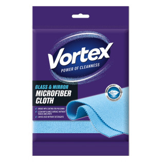 Ściereczka z mikrofibry VORTEX, do szkła i luster, niebieska