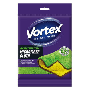 Ściereczka z mikrofibry VORTEX Shaggy Monter, zielono-żółta