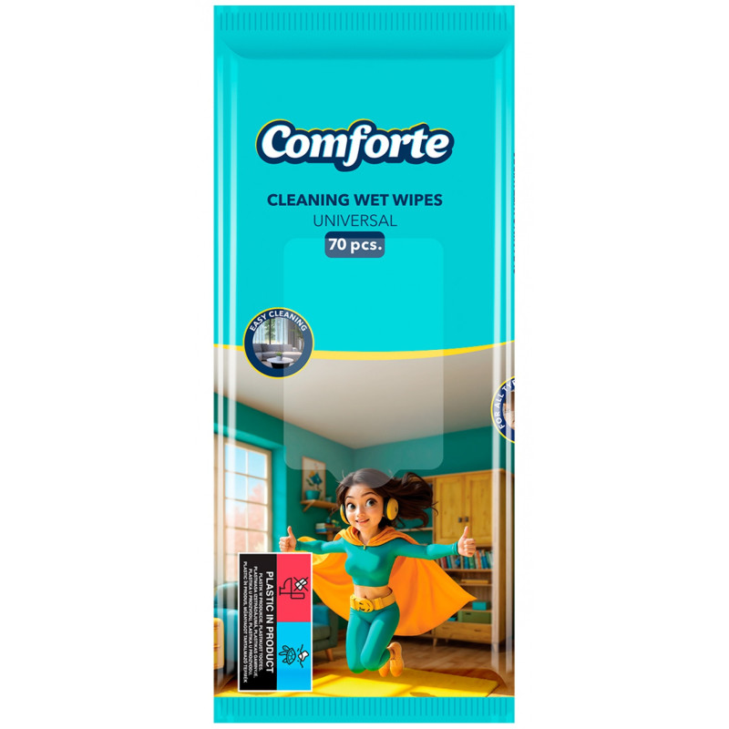 Chusteczki nawilżane COMFORTE, uniwersalne, 70 szt.
