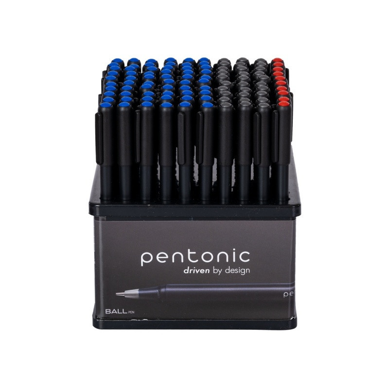 Display długopisów LINC Pentonic, śr. kulki 0,7mm, gr. linii 0,3mm, 100 szt., mix kolorów