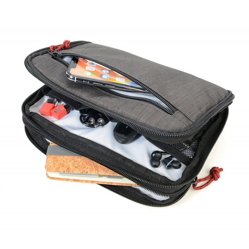 Organizer TROIKA Business Tech Pouch 2, na kable i akcesoria, szary