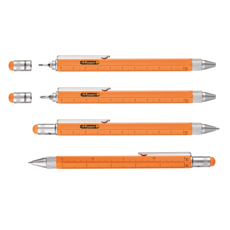 Długopis wielozadaniowy TROIKA Construction, pomarańczowy neonowy