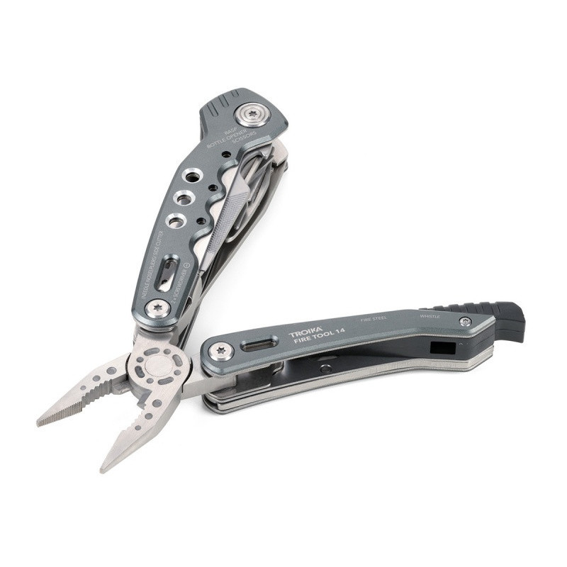 Narzędzie wielofunkcyjne TROIKA Fire Tool, 14 funkcji, szary