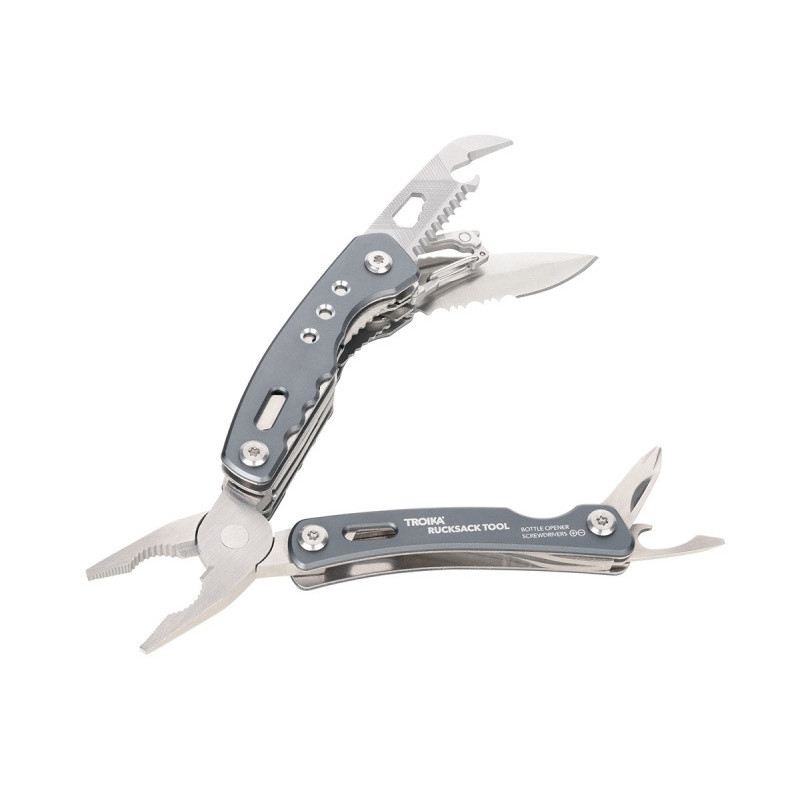 Narzędzie wielofunkcyjne TROIKA Rucksack Tool, 15 funkcji, szary