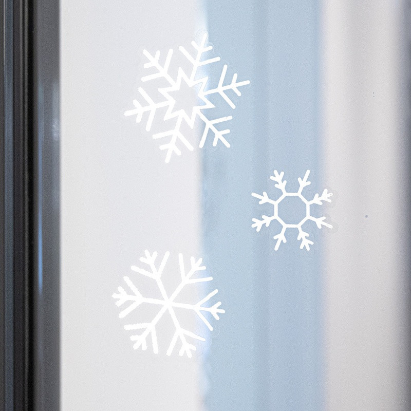 Naklejki na okno śnieżynki TRENDHAUS MM, 24 szt., białe