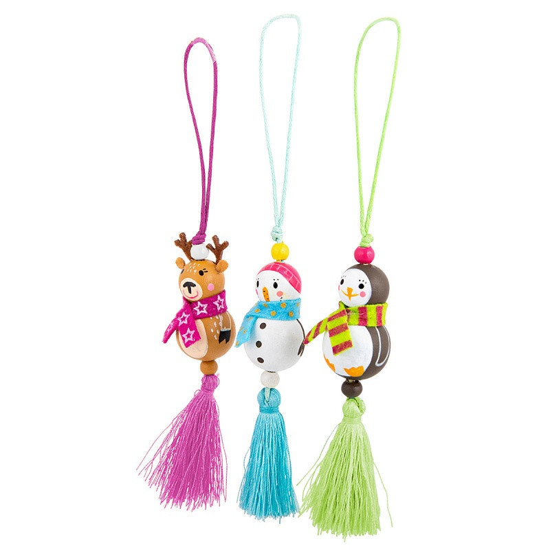 Mini drewniany breloczek na szczęście TRENDHAUS MM, mix kolorów