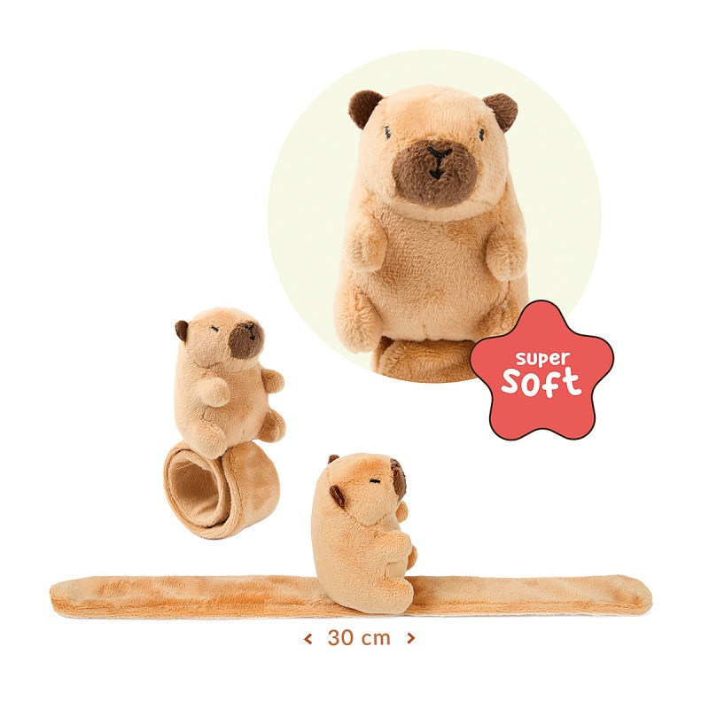 Bransoletka TRENDHAUS CP HL-5, Snap-it, pluszowa kapibara, brązowa