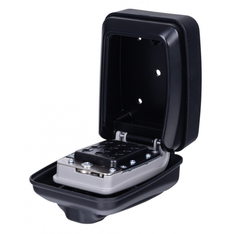 Skrytka na klucze DONAU TECH, z zamkiem cyfrowym, 115x95x40 mm, czarno-srebrna