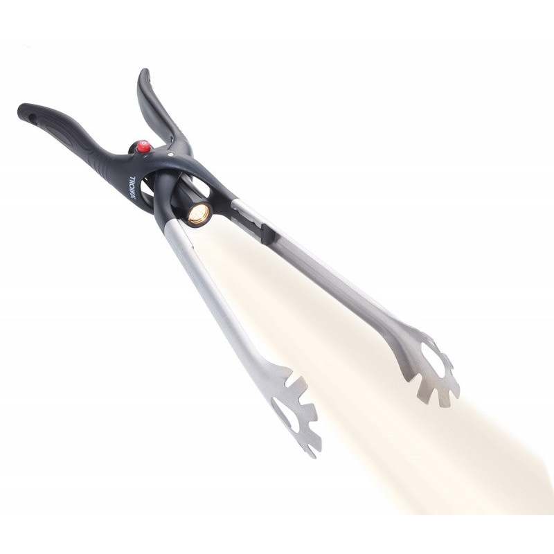 Szczypce do grilla TROIKA BBQ + LIGHT, z latarką LED, czarne