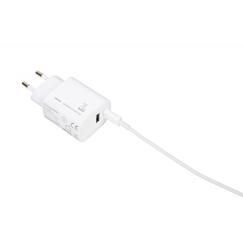 Ładowarka TROIKA Charge-X Duo 20, dwa porty USB-C+A, biała