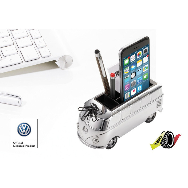 Przybornik na biurko TROIKA Forever T1, VW Camper, chromowany, szary