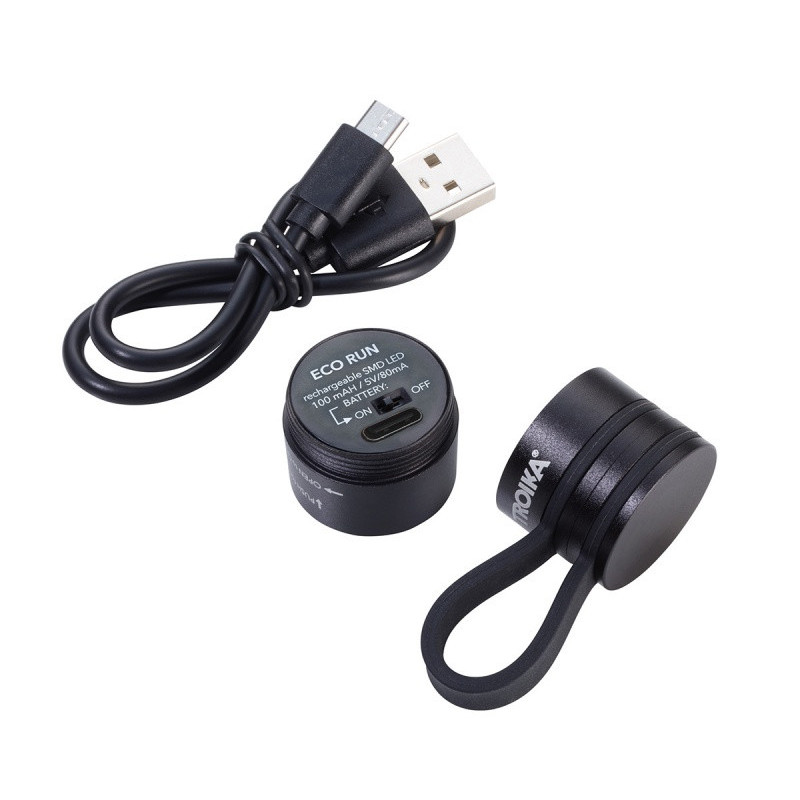 Latarka TROIKA Eco Run, z magnesem, LED, czarna