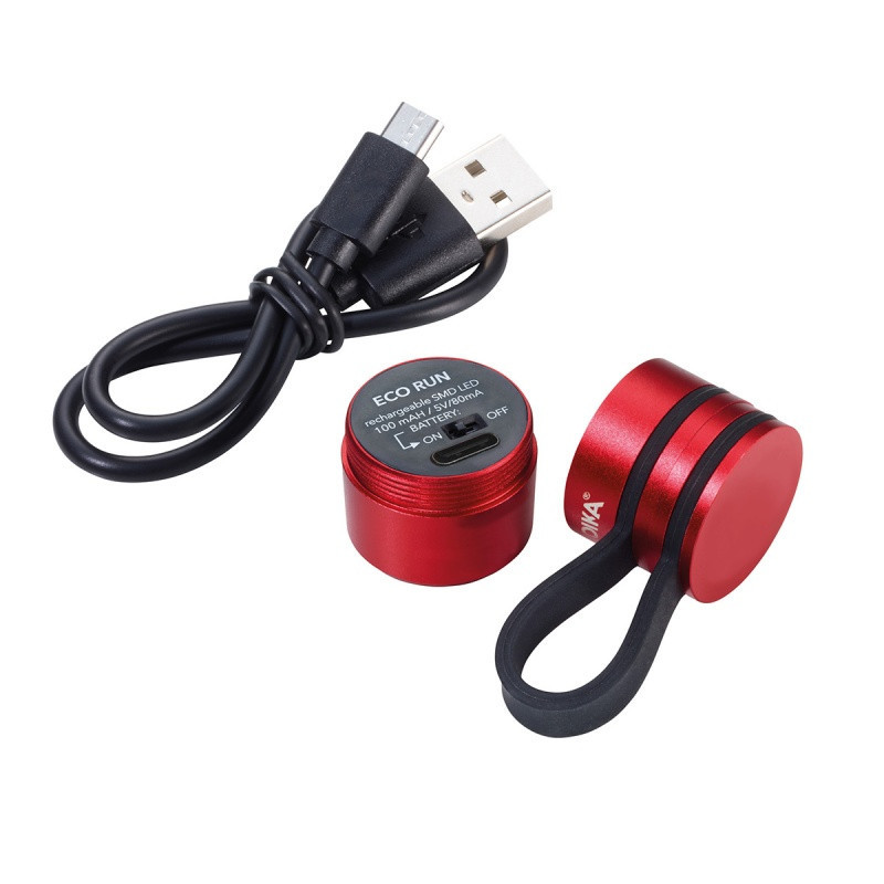 Latarka TROIKA Eco Run, z magnesem, LED, czerwona