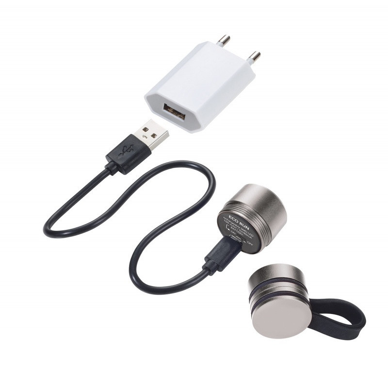 Latarka TROIKA Eco Run, z magnesem, LED, tytan