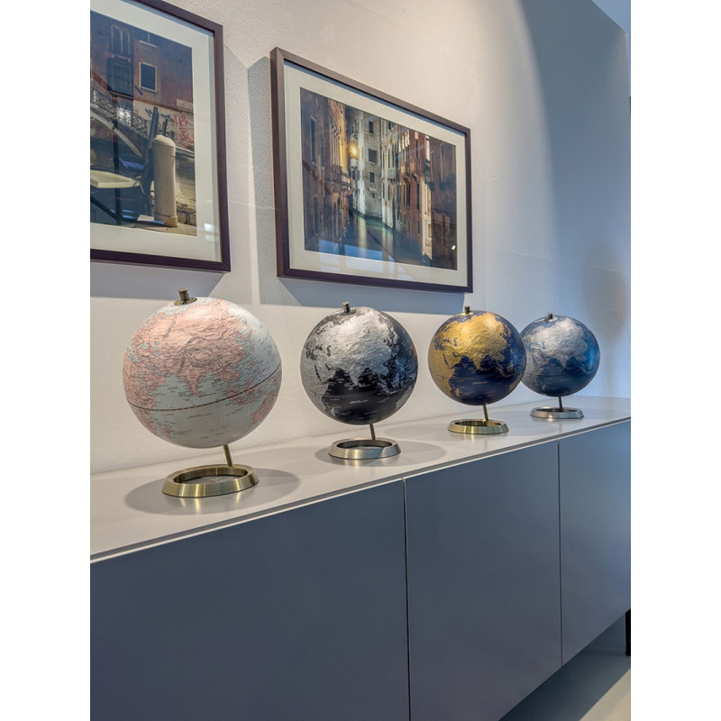 Globus TROIKA 23,5 Grad, śr. 25cm, metalowa podstawa, granatowo-złoty