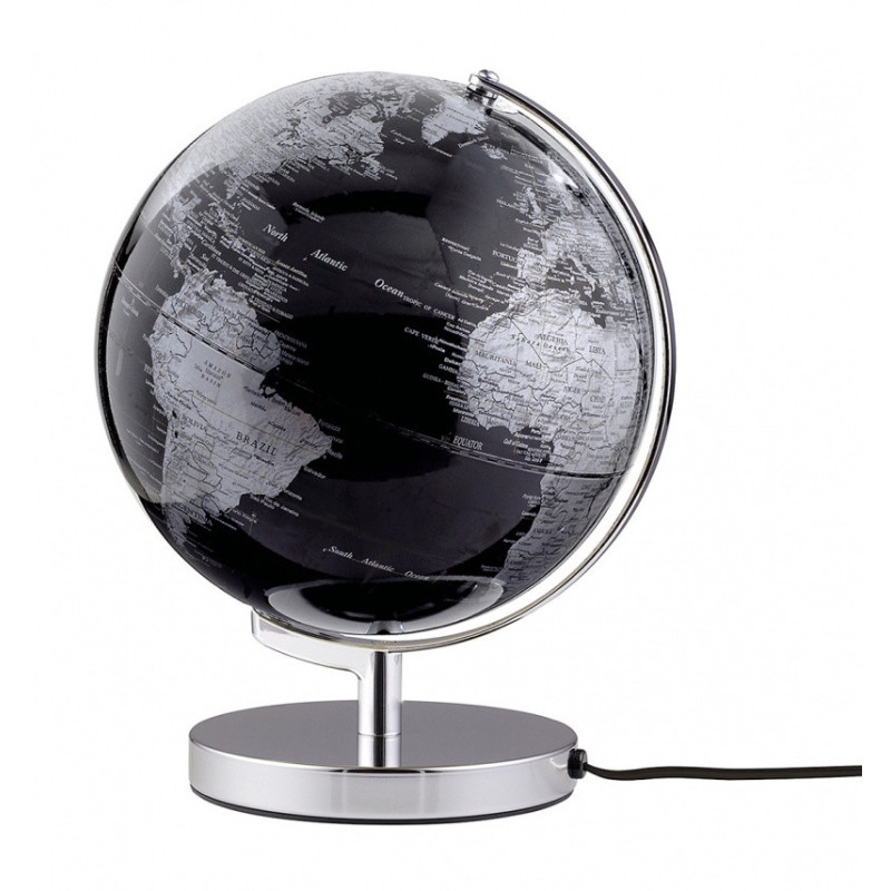 Globus TROIKA Terra Light, śr. 25cm, metalowa podstawa, czarno-srebrny