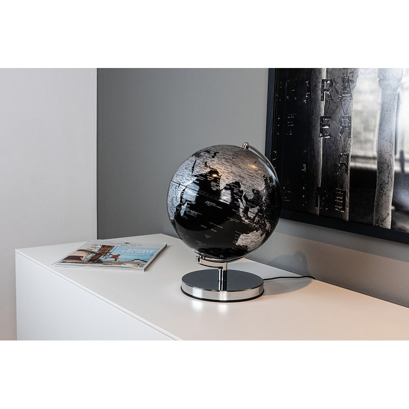 Globus TROIKA Terra Light, śr. 25cm, metalowa podstawa, czarno-srebrny