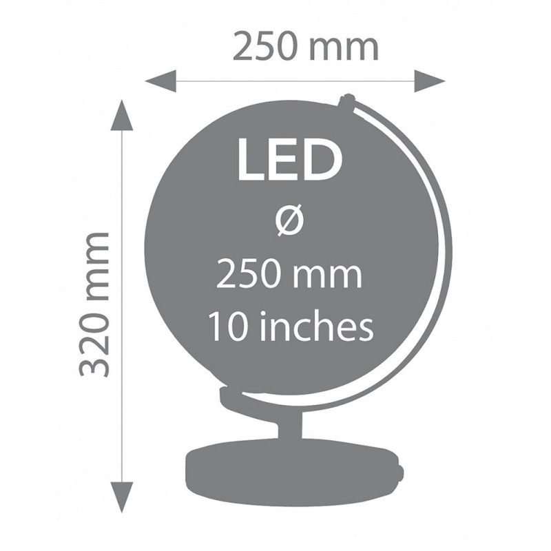 Globus TROIKA Terra Light, śr. 25cm, metalowa podstawa, niebiesko-zielony