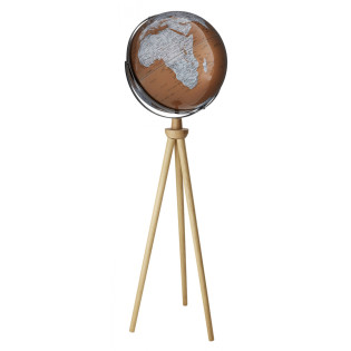 Globus TROIKA Sputnik, na stojaku, śr. 43cm, wys. 1,40m, brązowo-srebrny