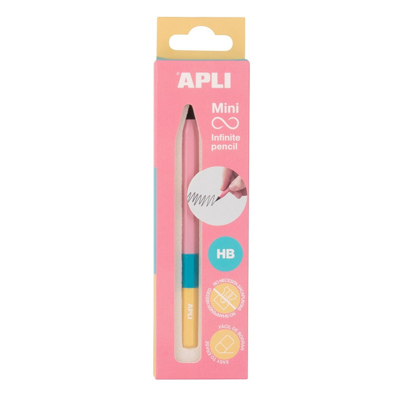 Ołówek wieczny APLI Infinite Tricolor, HB, 1 szt., pudełko kartonowe z zawieszką, różowy