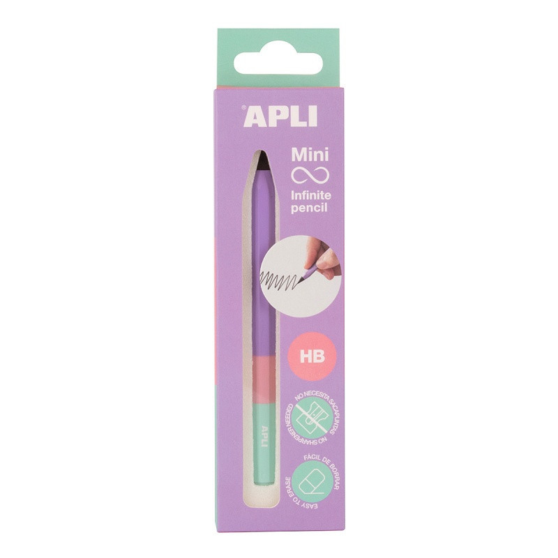 Ołówek wieczny APLI Infinite Tricolor, HB, 1 szt., pudełko kartonowe z zawieszką, fioletowy