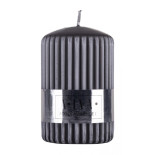 Świeca słupek ryflowana DONAU HOME Alva, 60x90mm, antracyt