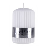 Świeca słupek ryflowana DONAU HOME Alva, 60x90mm, biały