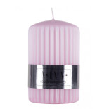 Świeca słupek ryflowana DONAU HOME Alva, 60x90mm, różowy